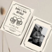 Whimsical dessiné Funky Cheers Bières 30 e anniver