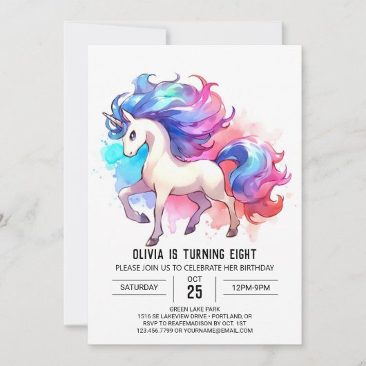 Invitation Whimsical Digital Horse Anniversaire (Devant)