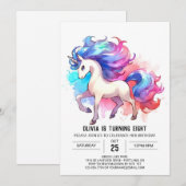 Invitation Whimsical Digital Horse Anniversaire (Devant / Derrière)