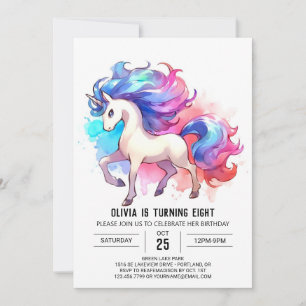 Invitation Whimsical Digital Horse Anniversaire