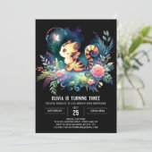 Invitation Whimsical Digital Tiger Anniversaire (Debout devant)