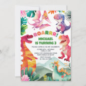 Invitation Whimsical Dinosaur Dig Fossil Dino Anniversaire de (Devant)