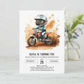 Invitation Whimsical Dirt Wheels Motorcycle Anniversaire (Debout devant)