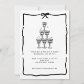 Invitation Whimsical Doodle Brunch with the Bride Red Pink I (Dos)