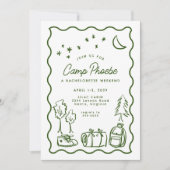 Invitation Whimsical Doodle Camp Bachelorette Week-end (Devant)