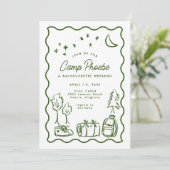 Invitation Whimsical Doodle Camp Bachelorette Week-end (Debout devant)