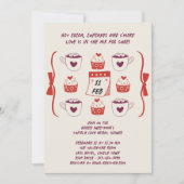 Invitation Whimsical Doodle croquis Cupcakes et cacao (Devant)