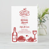 Invitation Whimsical Doodle Italian Bridal Shower (Debout devant)