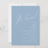 Invitation Whimsical Dusty Blue C'est le Baby shower Twins (Devant)