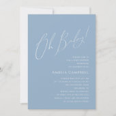 Invitation Whimsical Dusty Blue Oh Baby ! Baby shower (Devant)