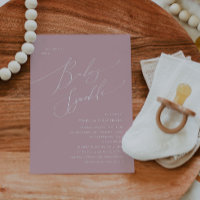 Invitation Whimsical Dusty Rose Baby Sprinkle