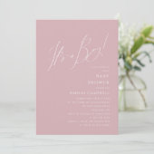 Invitation Whimsical Dusty Rose C'est un Baby shower garçon (Debout devant)