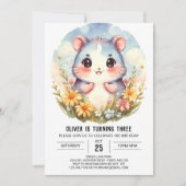Invitation Whimsical Editable Hamster Anniversaire (Devant)