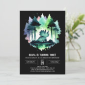 Invitation Whimsical Editable Triceratops Anniversaire (Debout devant)