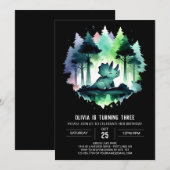 Invitation Whimsical Editable Triceratops Anniversaire (Devant / Derrière)