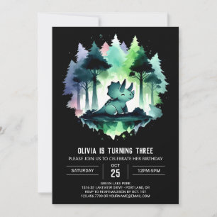 Invitation Whimsical Editable Triceratops Anniversaire