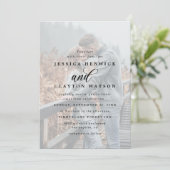 Invitation Whimsical Elegant 4 Photo Vellum Overlay Mariage (Debout devant)