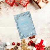 Invitation Whimsical Elegant Blanc & Bleu Noël