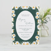 Invitation Whimsical Elegant Green Floral Border Wedding  (Debout devant)