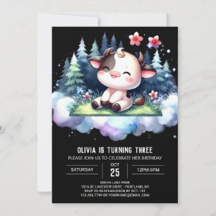 Invitation Whimsical en ligne vache anniversaire