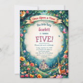 Invitation Whimsical Enchanted Forest Fairytale 5e anniversai (Devant)