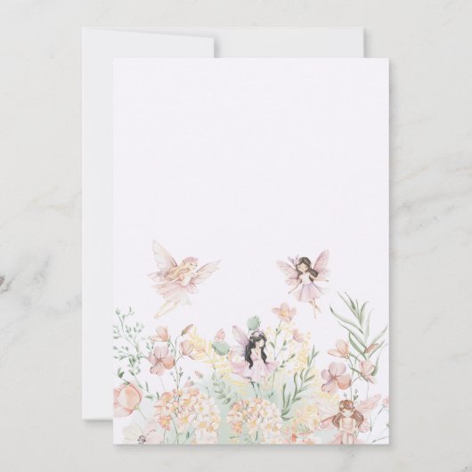 Invitation Whimsical Fairy First Birthday Enchanted forest (Dos)