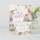 Invitation Whimsical Fairy Garden Tea Party (Debout devant)
