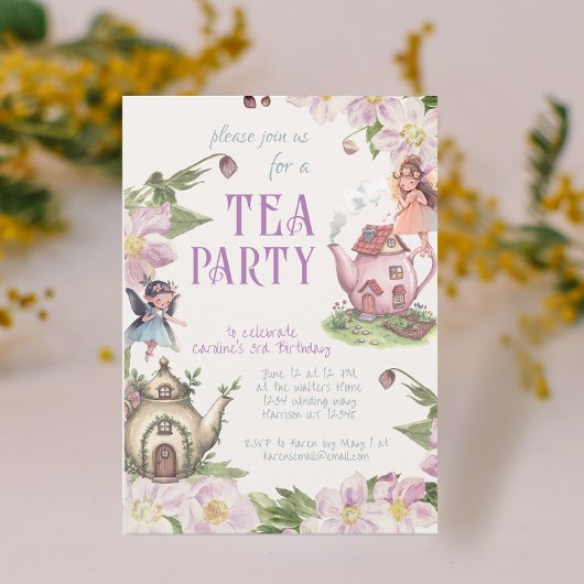 Invitation Whimsical Fairy Garden Tea Party