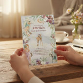 Invitation Whimsical Fairy Woodland Floral Birthday
