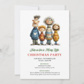 Invitation Whimsical Family Cartoon Modern Christmas Card (Devant)