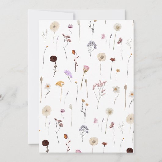 Invitation Whimsical Fleur sauvage Boho Mariage Couples Douch (Dos)