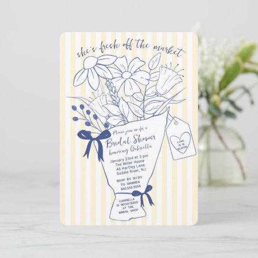 Invitation Whimsical Floral (Debout devant)