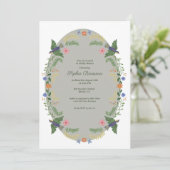 Invitation Whimsical Floral Birds Baby Shower (Debout devant)