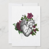 Invitation Whimsical Floral Heart Halloween Mariage gothique (Dos)