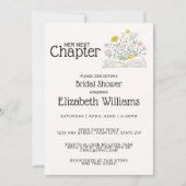 Invitation Whimsical Floral Her Next Chapter Bridal Shower  (Devant)