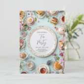 Invitation Whimsical Floral Tea Party (Debout devant)
