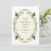 Invitation Whimsical Floral Wreath Baby Shower (Debout devant)