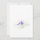 Invitation Whimsical Flowers & Blue Birds Watercolor Wedding (Dos)