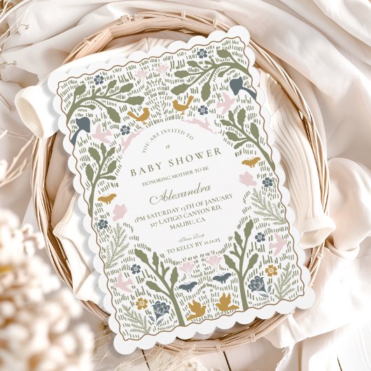 Invitation Whimsical Forest Folk Baby Shower