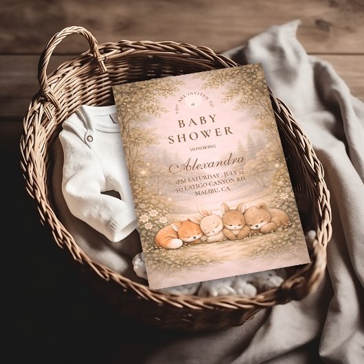 Invitation Whimsical Forest Friends Baby Shower