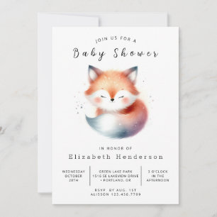 Invitation Whimsical Forest Friends Fox Baby shower
