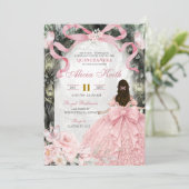 Invitation Whimsical Forest Pink Bow Coquette Butterfly I (Debout devant)