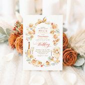 Invitation Whimsical French Floral Hand Drawn Fall Wedding