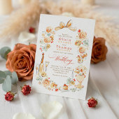 Invitation Whimsical French Floral Hand Drawn Fall Wedding