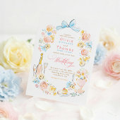Invitation Whimsical French Floral Hand Drawn Wedding