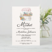 Invitation Whimsical Fresh Off The Market Bridal Shower  (Debout devant)