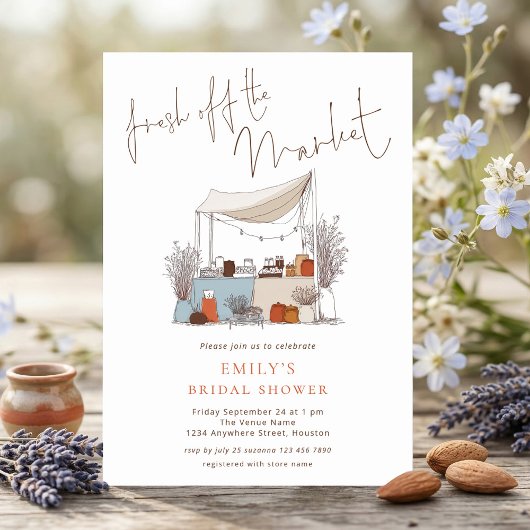 Invitation Whimsical Fresh off the Market Bridal Shower