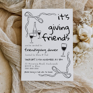 Invitation Whimsical Friendsgiving Dinner Invite