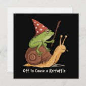 Invitation Whimsical Frog Wizard Off to Cause A Kerfuffle (Devant / Derrière)