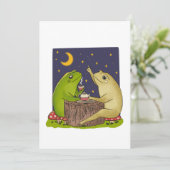 Invitation Whimsical Frogs Tea Party At Night Illustration (Debout devant)